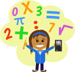 En jente som er klar til å gjøre matematikk.